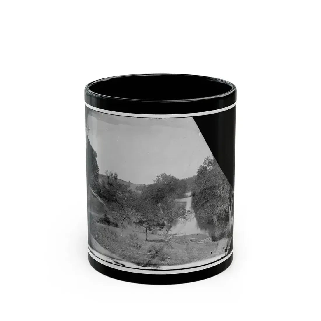 Antietam, Maryland. View On Antietam Creek (U.S. Civil War) Black Coffee Mug 11oz - Go Mug Yourself