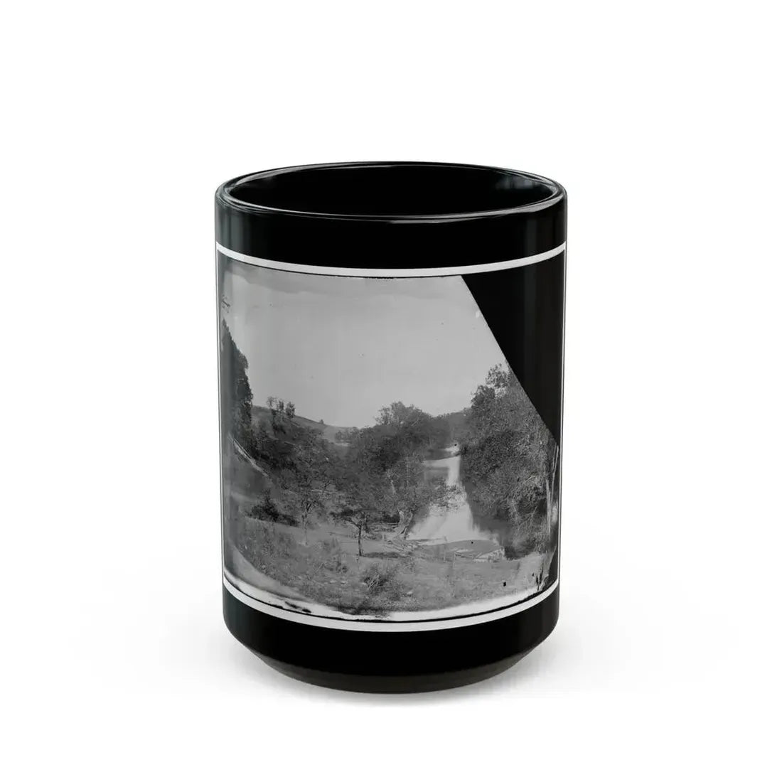 Antietam, Maryland. View On Antietam Creek (U.S. Civil War) Black Coffee Mug 15oz - Go Mug Yourself