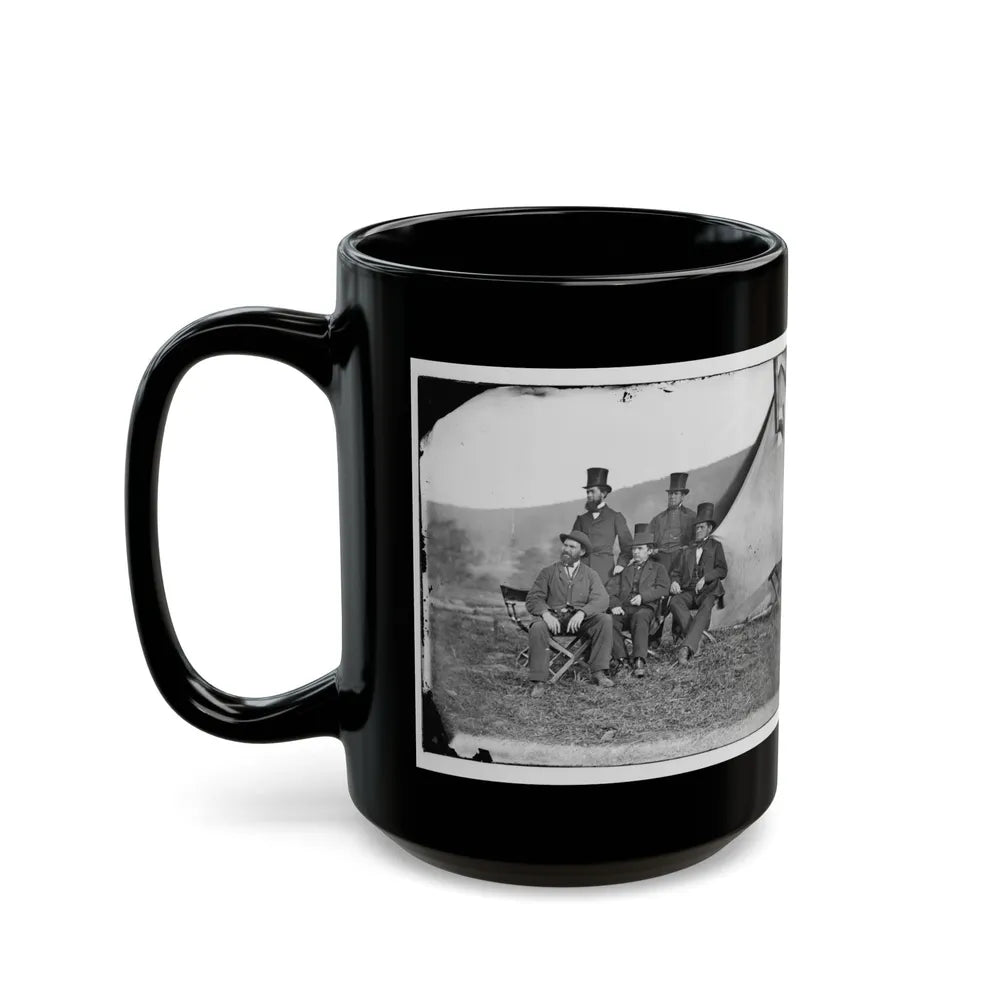 Antietam, Maryland. Allan Pinkerton And Visitors From Washington (U.S. Civil War) Black Coffee Mug-Go Mug Yourself