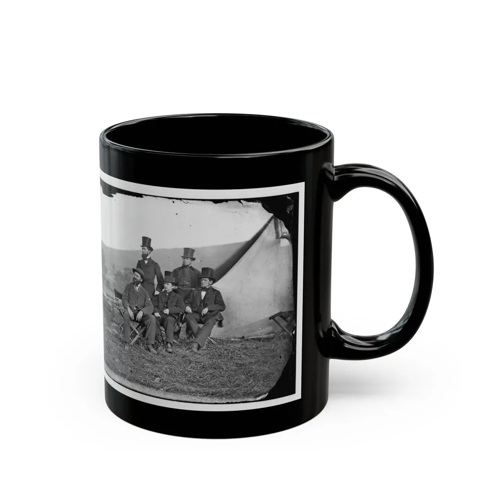 Antietam, Maryland. Allan Pinkerton And Visitors From Washington (U.S. Civil War) Black Coffee Mug-Go Mug Yourself