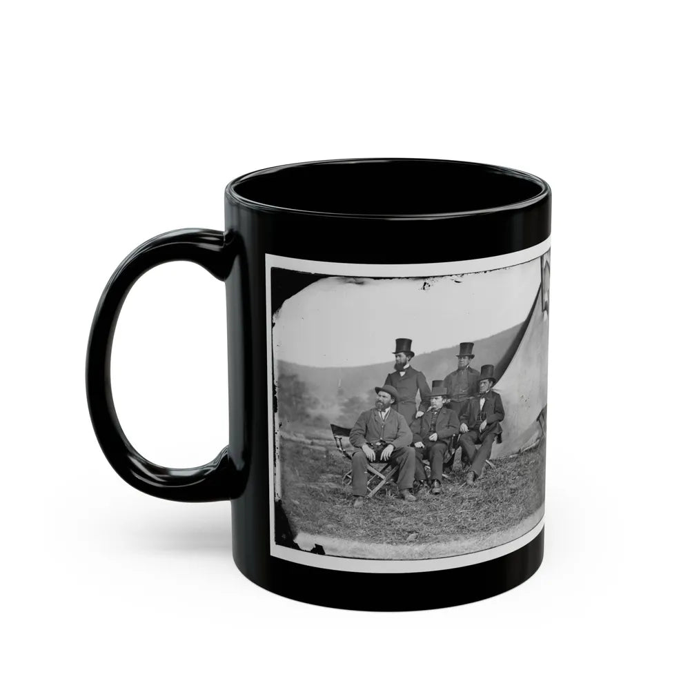 Antietam, Maryland. Allan Pinkerton And Visitors From Washington (U.S. Civil War) Black Coffee Mug-Go Mug Yourself