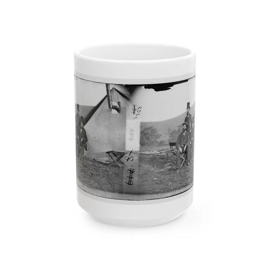 Antietam, Maryland. Allan Pinkerton And Visitors From Washington (U.S. Civil War) White Coffee Mug-15oz-Go Mug Yourself