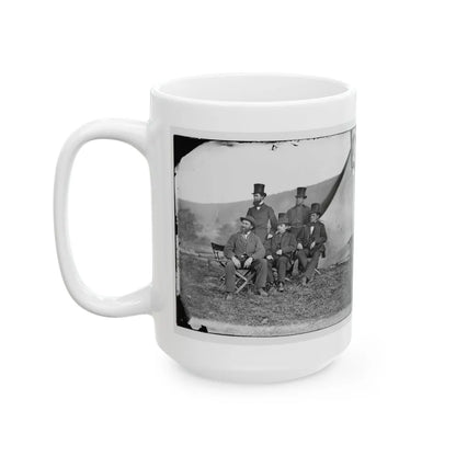 Antietam, Maryland. Allan Pinkerton And Visitors From Washington (U.S. Civil War) White Coffee Mug-Go Mug Yourself