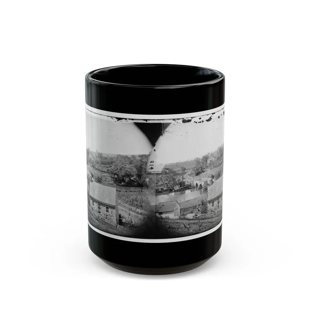 Antietam, Maryland. Antietam Bridge, Eastern View (U.S. Civil War) Black Coffee Mug-15oz-Go Mug Yourself