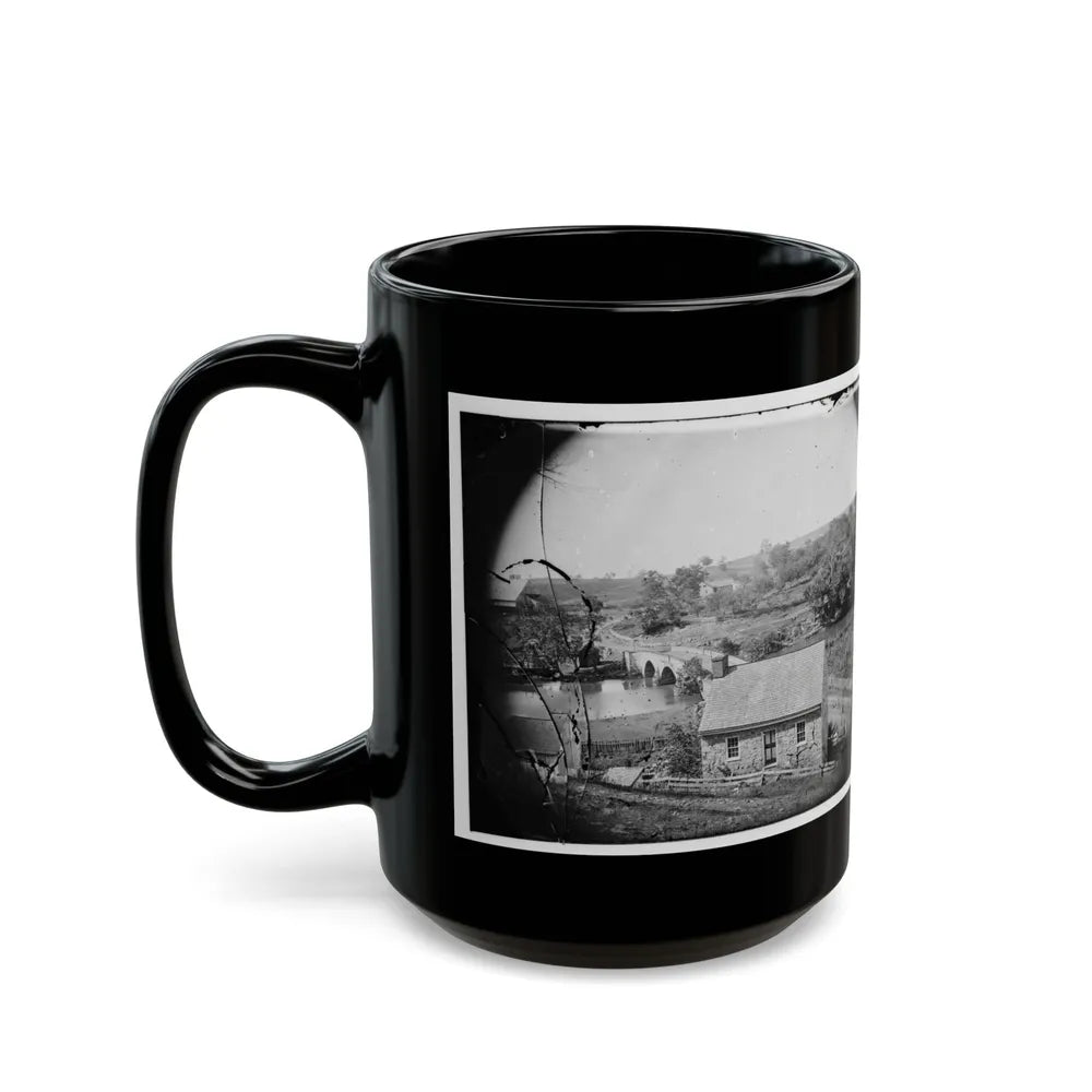 Antietam, Maryland. Antietam Bridge, Eastern View (U.S. Civil War) Black Coffee Mug-Go Mug Yourself