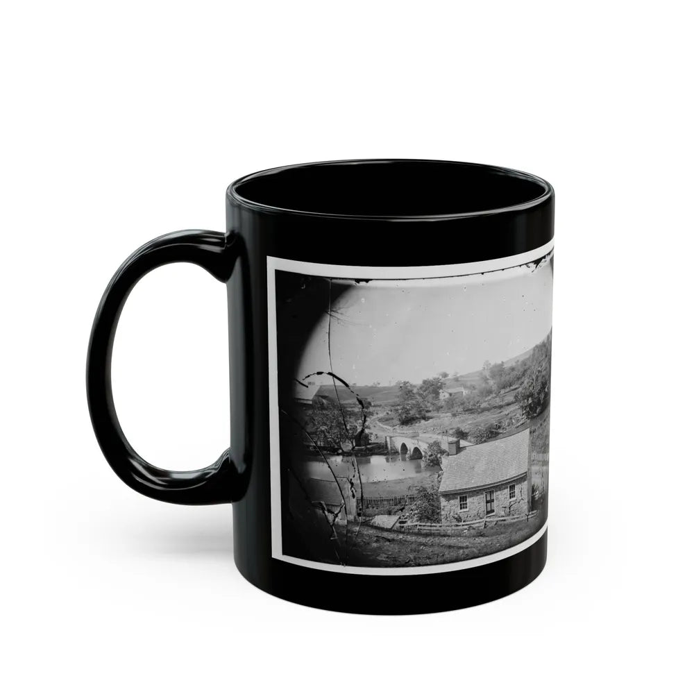 Antietam, Maryland. Antietam Bridge, Eastern View (U.S. Civil War) Black Coffee Mug-Go Mug Yourself