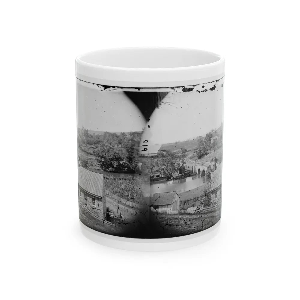 Antietam, Maryland. Antietam Bridge, Eastern View (U.S. Civil War) White Coffee Mug-11oz-Go Mug Yourself