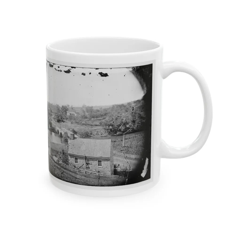 Antietam, Maryland. Antietam Bridge, Eastern View (U.S. Civil War) White Coffee Mug-Go Mug Yourself