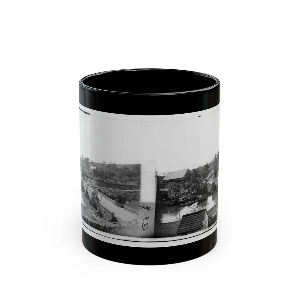 Antietam, Maryland. Antietam Bridge, Looking Across Stream (U.S. Civil War) Black Coffee Mug-11oz-Go Mug Yourself