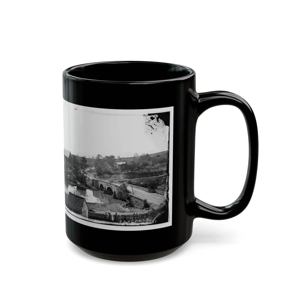 Antietam, Maryland. Antietam Bridge, Looking Across Stream (U.S. Civil War) Black Coffee Mug-Go Mug Yourself