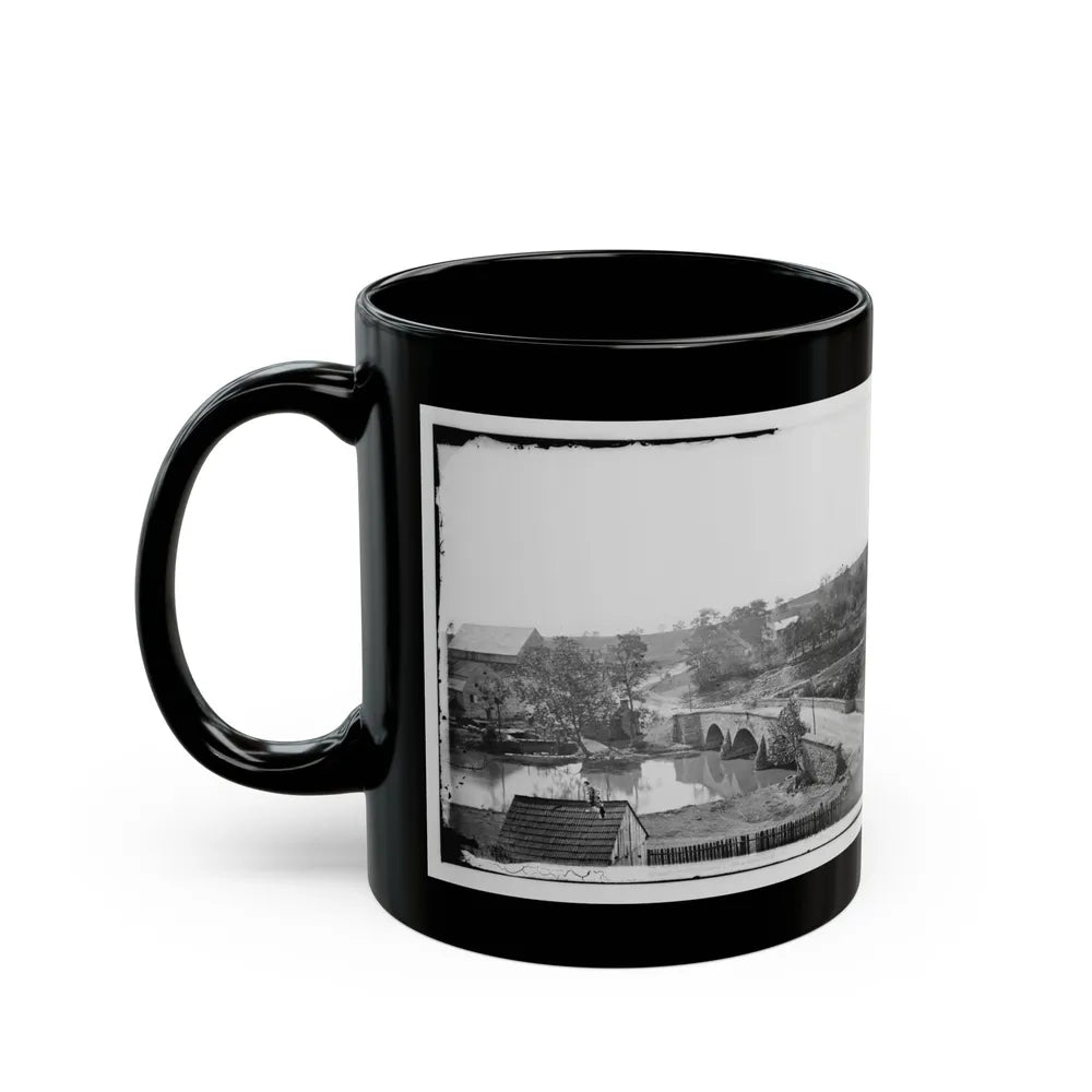 Antietam, Maryland. Antietam Bridge, Looking Across Stream (U.S. Civil War) Black Coffee Mug-Go Mug Yourself