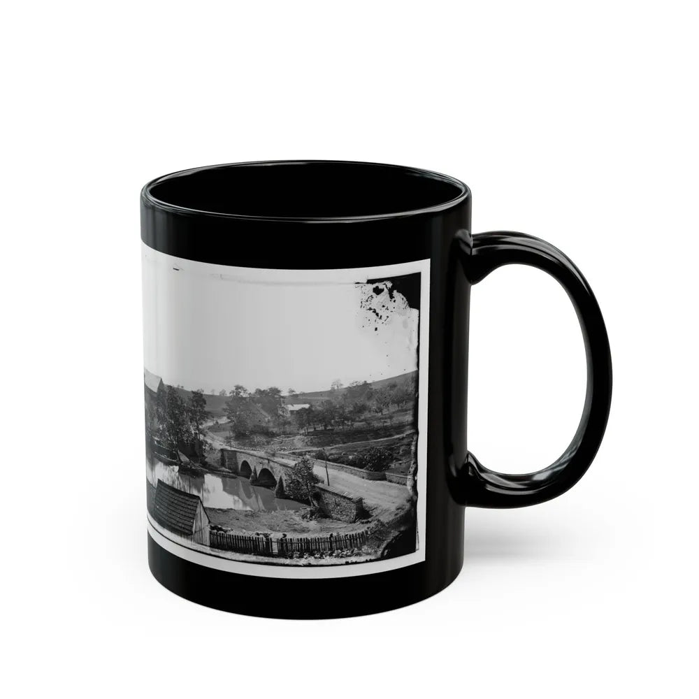 Antietam, Maryland. Antietam Bridge, Looking Across Stream (U.S. Civil War) Black Coffee Mug-Go Mug Yourself