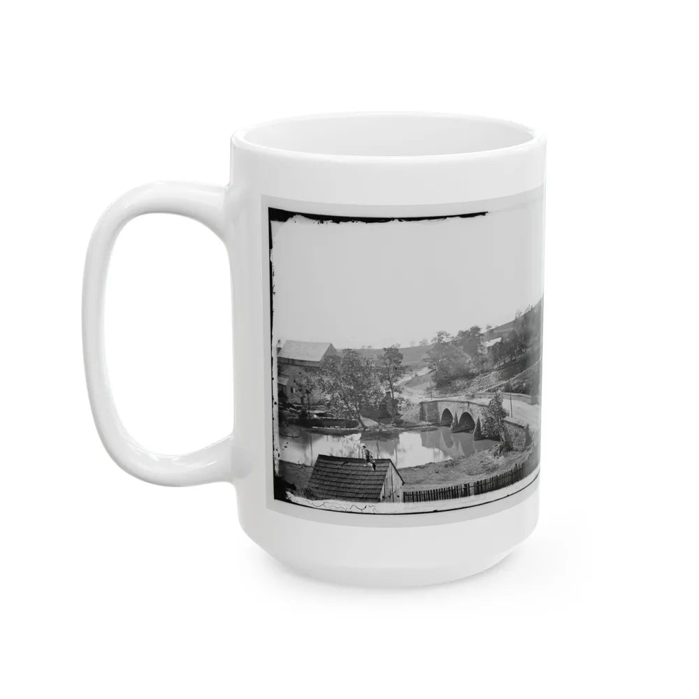 Antietam, Maryland. Antietam Bridge, Looking Across Stream (U.S. Civil War) White Coffee Mug-Go Mug Yourself