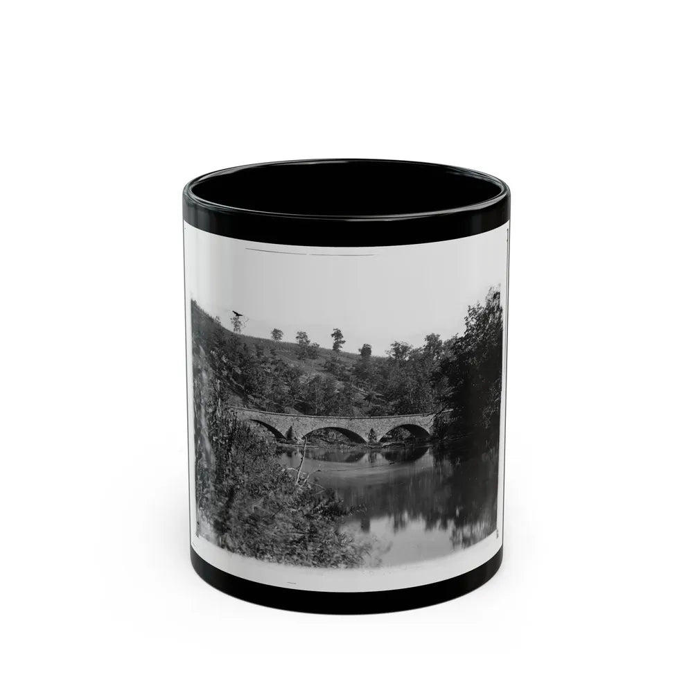 Antietam, Maryland. Antietam Bridge Looking Down Stream (U.S. Civil War) Black Coffee Mug-11oz-Go Mug Yourself