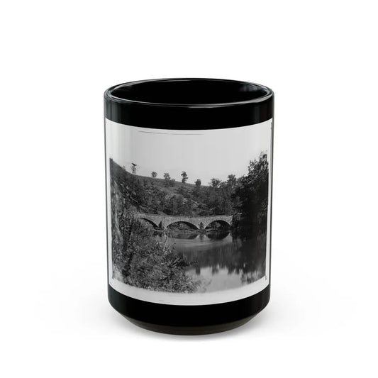 Antietam, Maryland. Antietam Bridge Looking Down Stream (U.S. Civil War) Black Coffee Mug-15oz-Go Mug Yourself