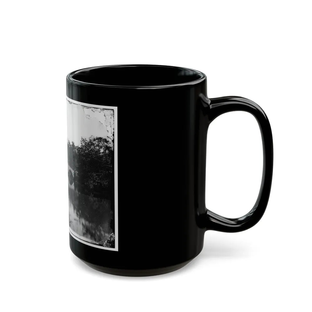 Antietam, Maryland. Antietam Bridge, Looking Down Stream (U.S. Civil War) Black Coffee Mug-Go Mug Yourself