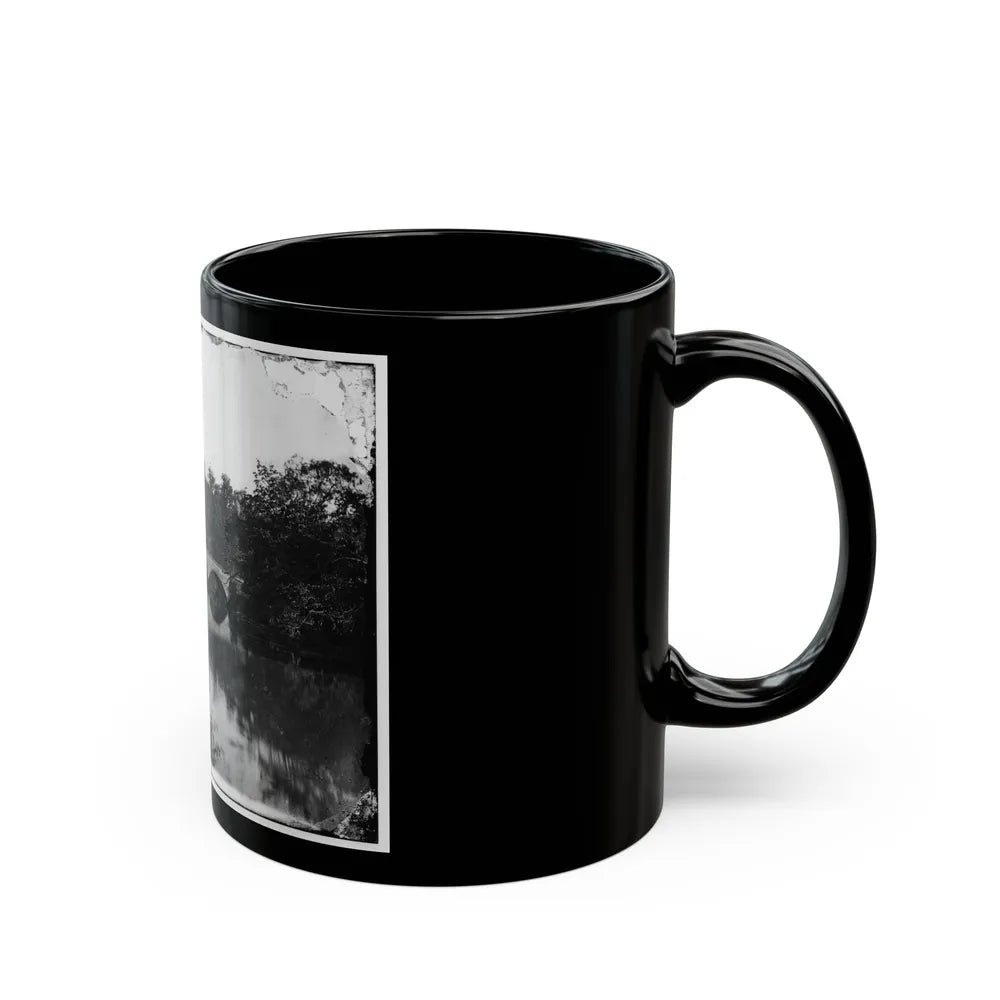 Antietam, Maryland. Antietam Bridge, Looking Down Stream (U.S. Civil War) Black Coffee Mug-Go Mug Yourself