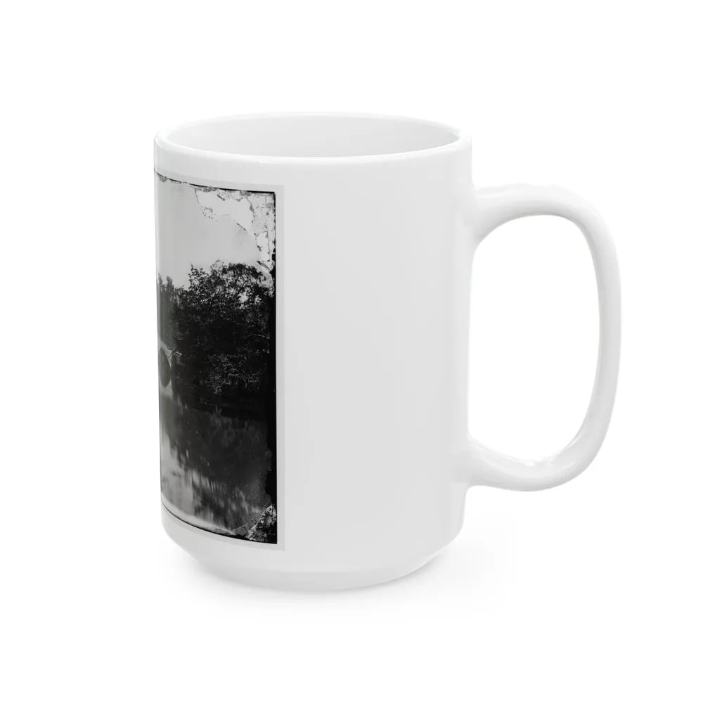 Antietam, Maryland. Antietam Bridge, Looking Down Stream (U.S. Civil War) White Coffee Mug-Go Mug Yourself