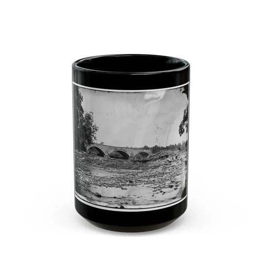 Antietam, Maryland. Antietam Bridge On Sharpsburg And Boonsboro Turnpike (U.S. Civil War) Black Coffee Mug-15oz-Go Mug Yourself