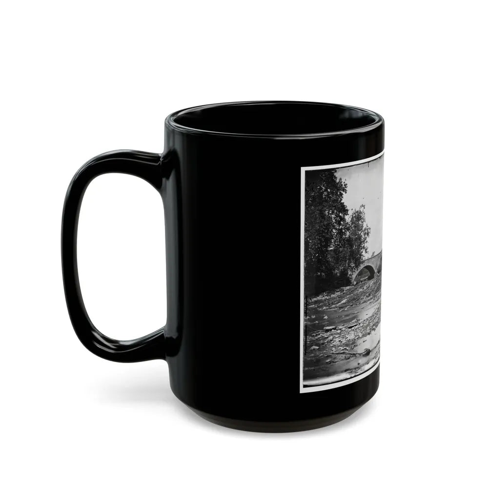 Antietam, Maryland. Antietam Bridge On Sharpsburg And Boonsboro Turnpike (U.S. Civil War) Black Coffee Mug-Go Mug Yourself