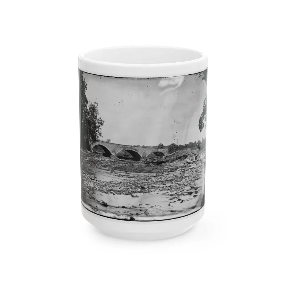 Antietam, Maryland. Antietam Bridge On Sharpsburg And Boonsboro Turnpike (U.S. Civil War) White Coffee Mug-15oz-Go Mug Yourself