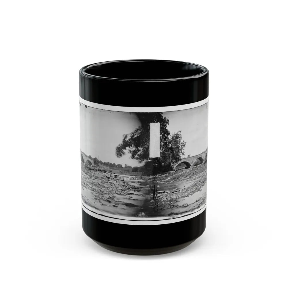 Antietam, Maryland. Antietam Bridge On Sharpsburg And Boonsboro Turnpike(2) (U.S. Civil War) Black Coffee Mug-15oz-Go Mug Yourself