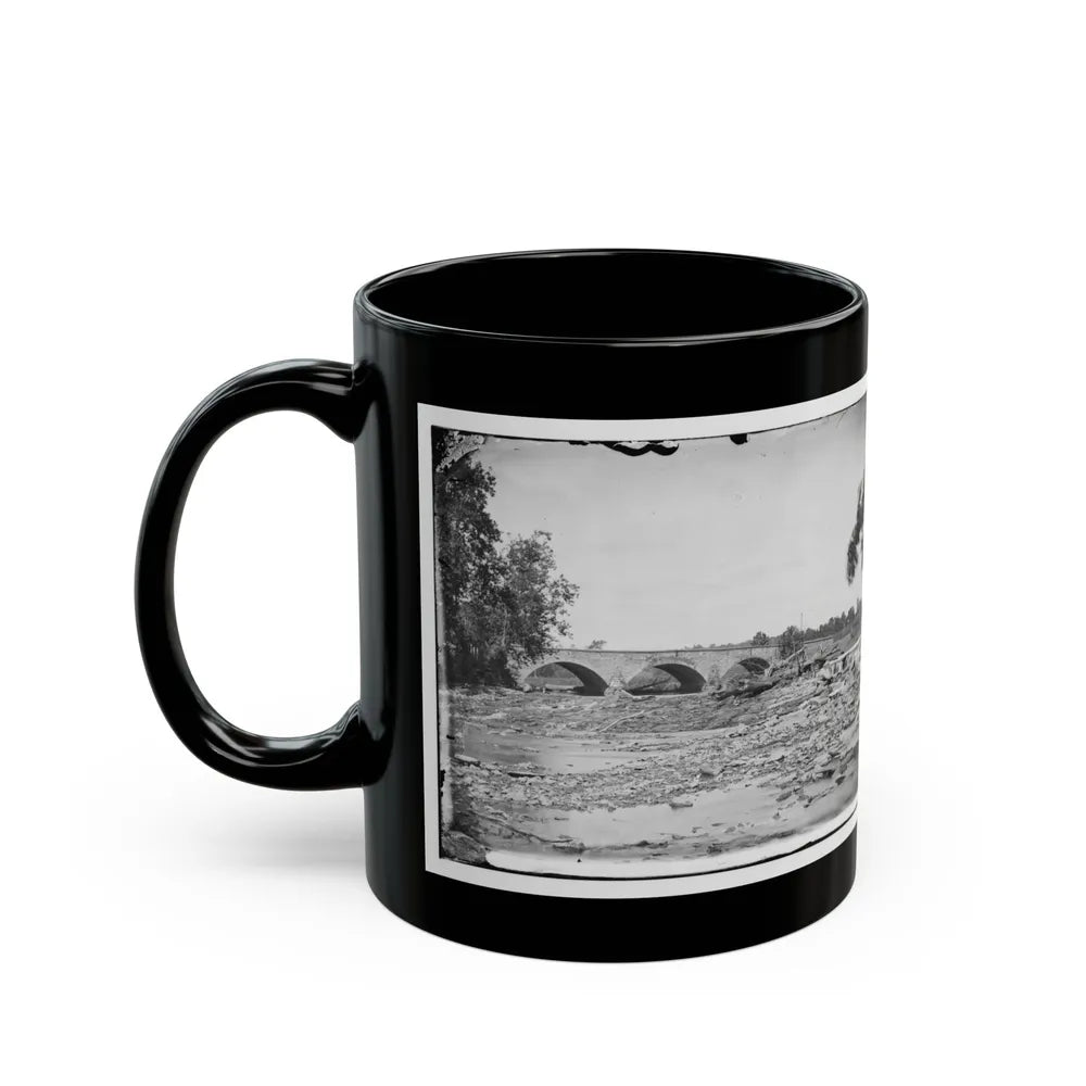 Antietam, Maryland. Antietam Bridge On Sharpsburg And Boonsboro Turnpike(2) (U.S. Civil War) Black Coffee Mug-Go Mug Yourself