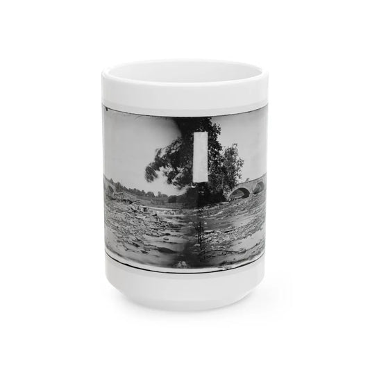 Antietam, Maryland. Antietam Bridge On Sharpsburg And Boonsboro Turnpike(2) (U.S. Civil War) White Coffee Mug-15oz-Go Mug Yourself