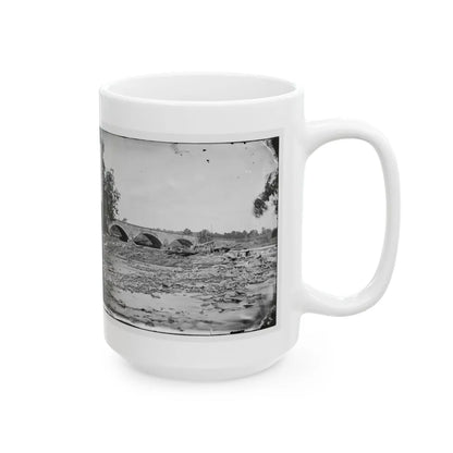 Antietam, Maryland. Antietam Bridge On Sharpsburg And Boonsboro Turnpike(2) (U.S. Civil War) White Coffee Mug-Go Mug Yourself