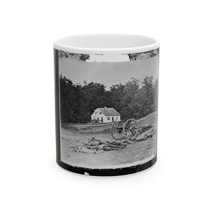 Antietam, Maryland. Bodies In Front Of The Dunker Church (U.S. Civil War) White Coffee Mug-11oz-Go Mug Yourself