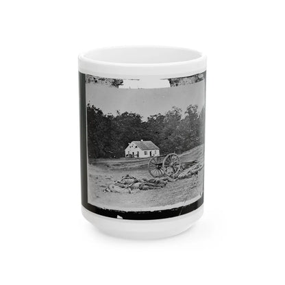 Antietam, Maryland. Bodies In Front Of The Dunker Church (U.S. Civil War) White Coffee Mug-15oz-Go Mug Yourself