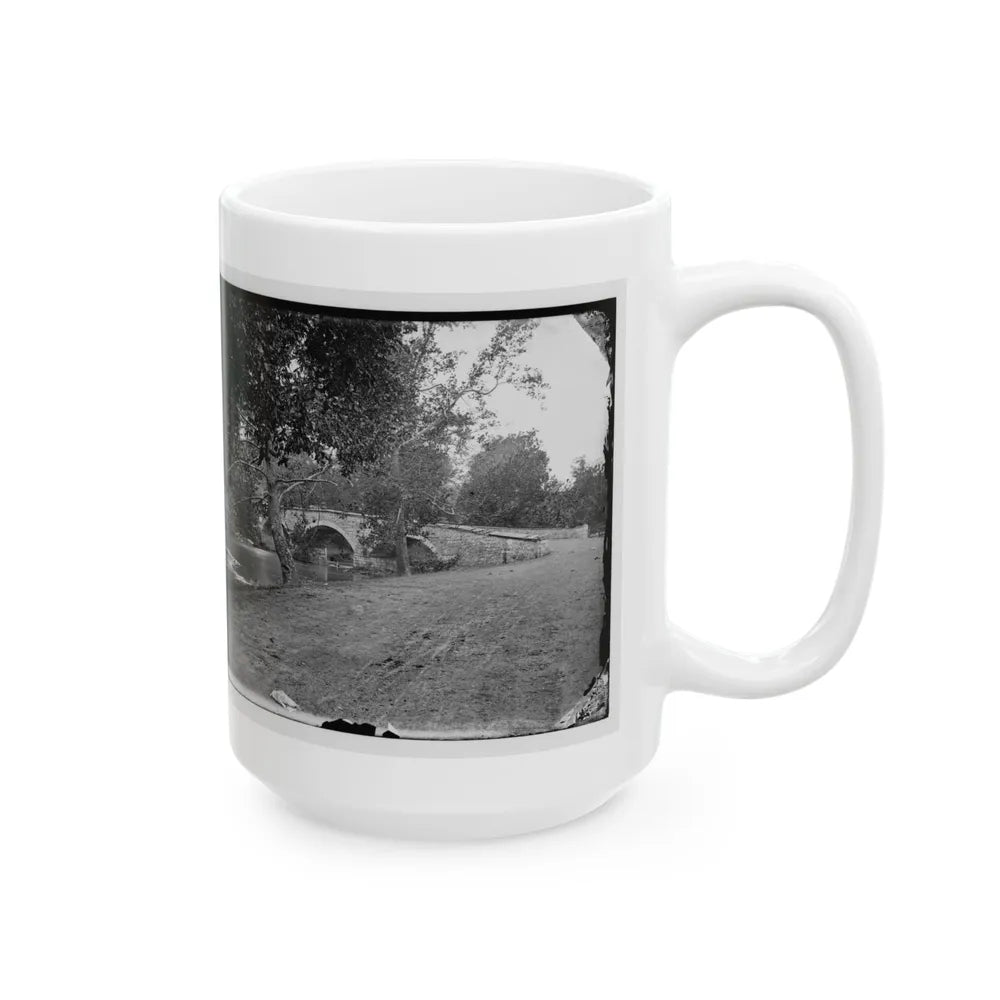 Antietam, Maryland. Burnside Bridge Across The Antietam (U.S. Civil War) White Coffee Mug-Go Mug Yourself