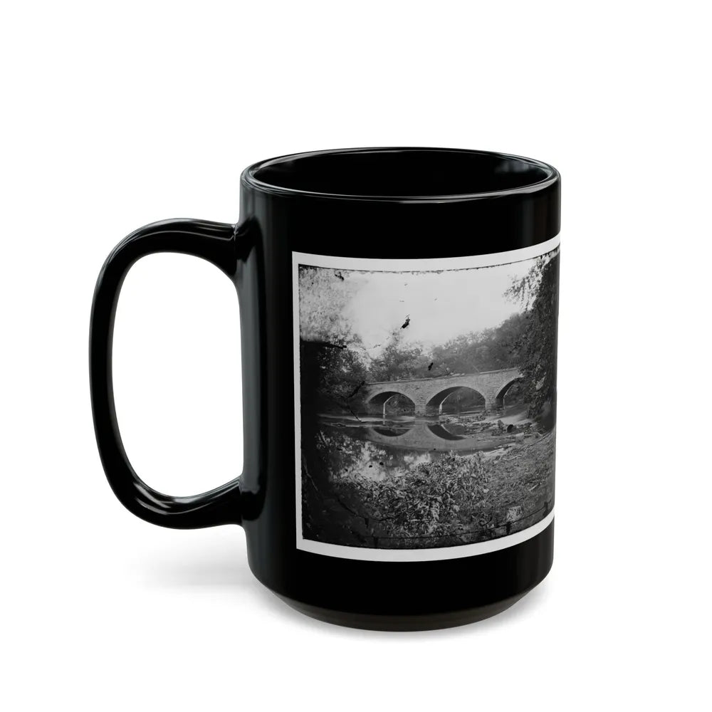 Antietam, Maryland. Burnside Bridge Across The Antietam. Northwest View (U.S. Civil War) Black Coffee Mug-Go Mug Yourself