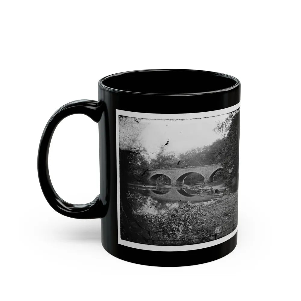 Antietam, Maryland. Burnside Bridge Across The Antietam. Northwest View (U.S. Civil War) Black Coffee Mug-Go Mug Yourself