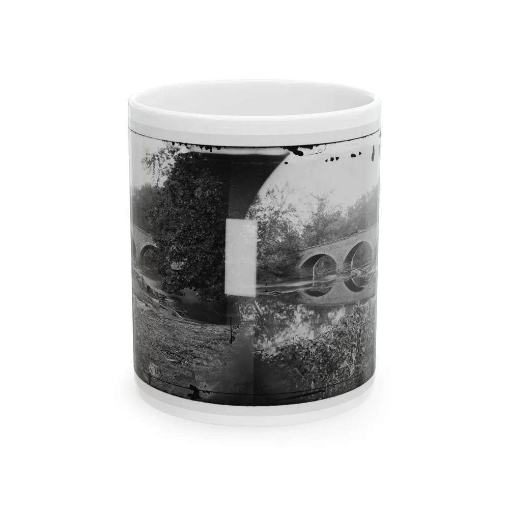 Antietam, Maryland. Burnside Bridge Across The Antietam. Northwest View (U.S. Civil War) White Coffee Mug-11oz-Go Mug Yourself