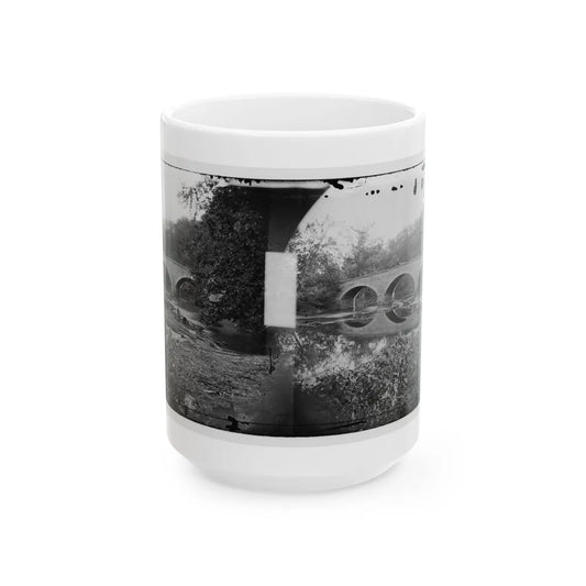 Antietam, Maryland. Burnside Bridge Across The Antietam. Northwest View (U.S. Civil War) White Coffee Mug-15oz-Go Mug Yourself