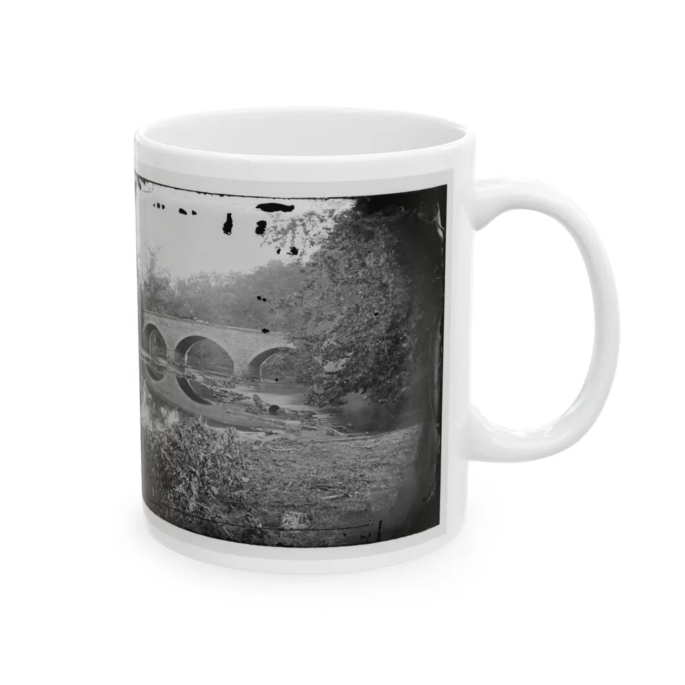 Antietam, Maryland. Burnside Bridge Across The Antietam. Northwest View (U.S. Civil War) White Coffee Mug-Go Mug Yourself