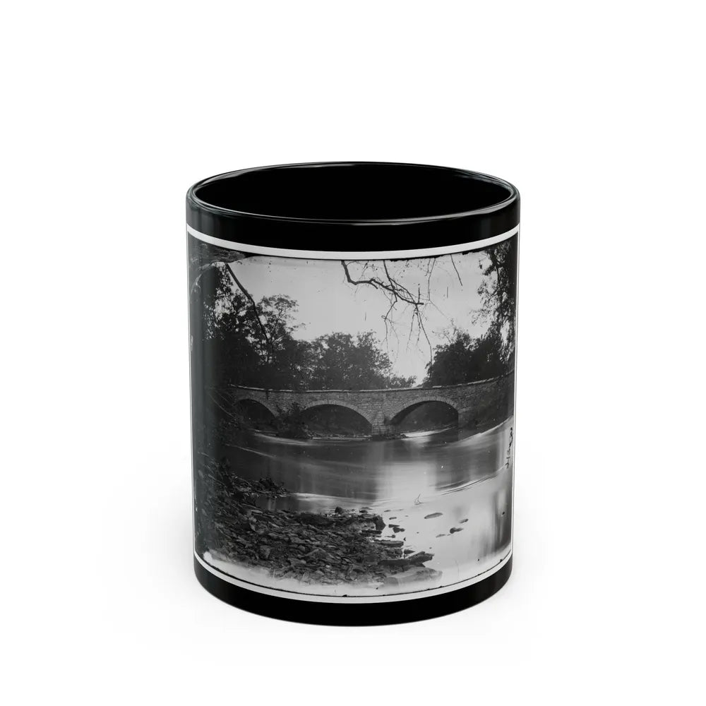 Antietam, Maryland. Burnside Bridge Across The Antietam. Southwest View (U.S. Civil War) Black Coffee Mug-11oz-Go Mug Yourself