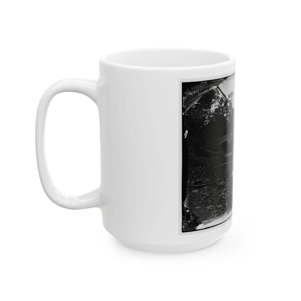 Antietam, Maryland. Burnside Bridge Across The Antietam. Southwest View (U.S. Civil War) White Coffee Mug-Go Mug Yourself