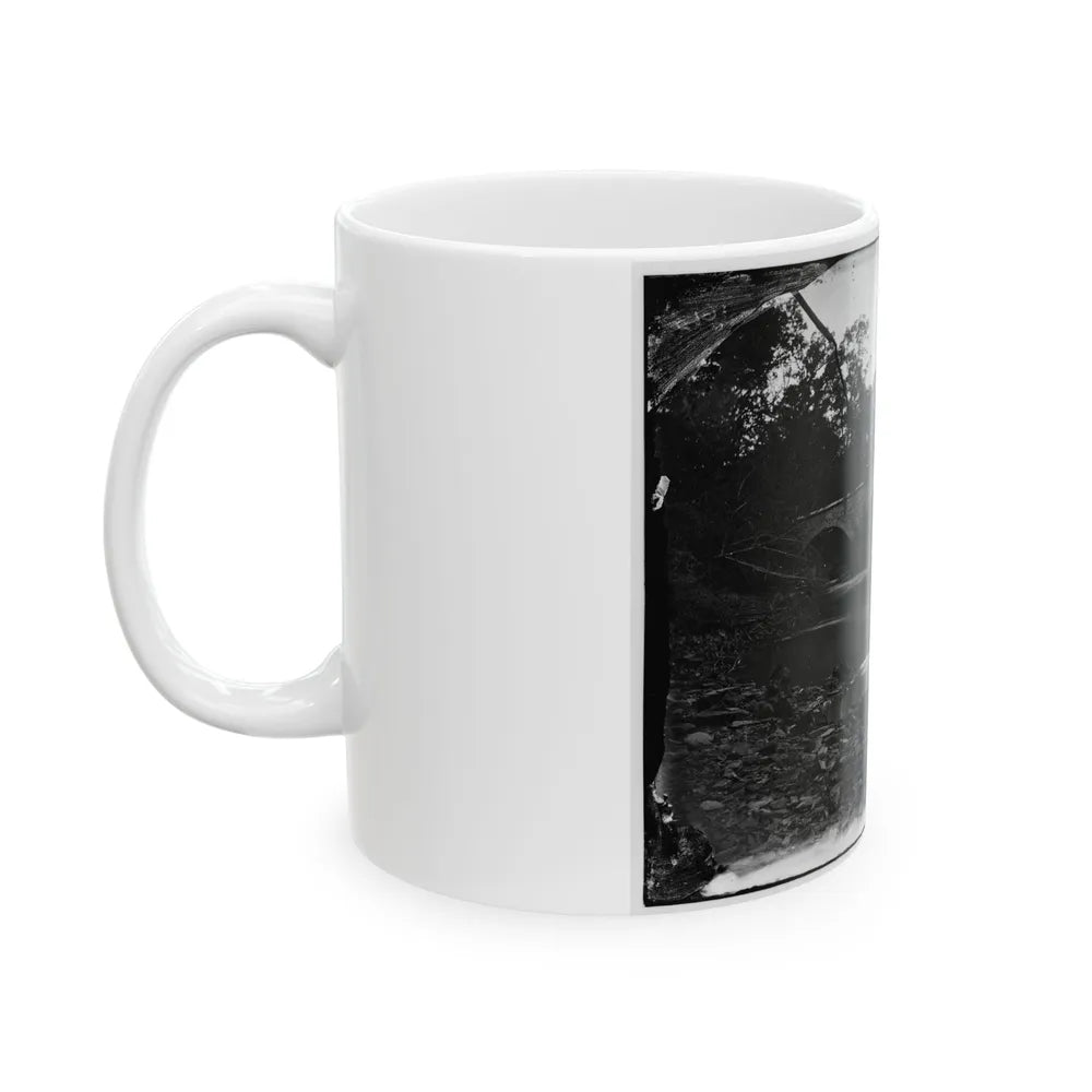 Antietam, Maryland. Burnside Bridge Across The Antietam. Southwest View (U.S. Civil War) White Coffee Mug-Go Mug Yourself