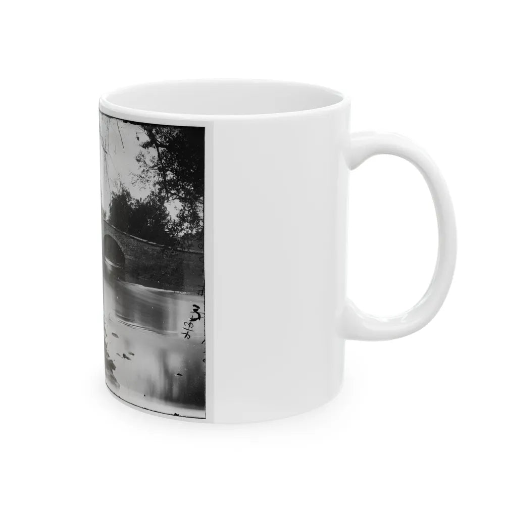 Antietam, Maryland. Burnside Bridge Across The Antietam. Southwest View (U.S. Civil War) White Coffee Mug-Go Mug Yourself