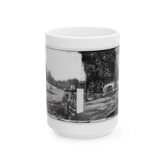 Antietam, Maryland. Burnside Bridge From The Southeast (U.S. Civil War) White Coffee Mug-15oz-Go Mug Yourself