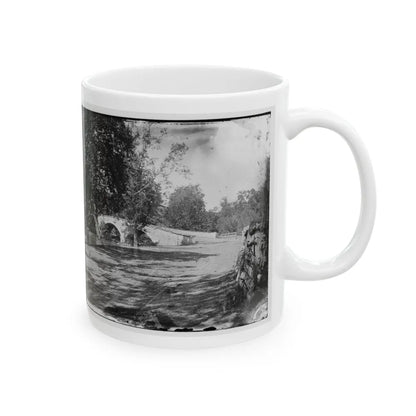 Antietam, Maryland. Burnside Bridge From The Southeast (U.S. Civil War) White Coffee Mug-Go Mug Yourself