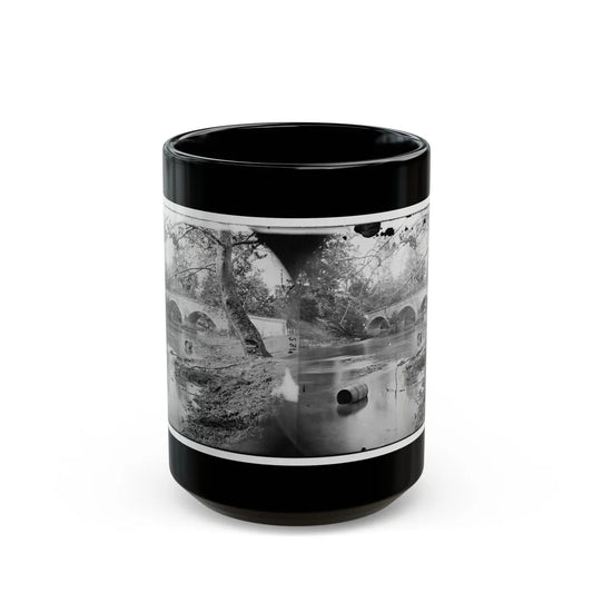 Antietam, Maryland. Burnside Bridge, Looking Up Stream (U.S. Civil War) Black Coffee Mug-15oz-Go Mug Yourself