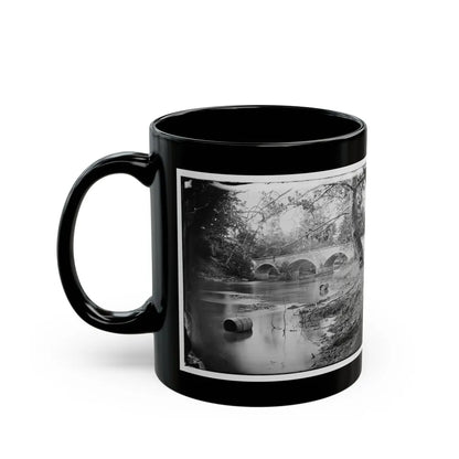 Antietam, Maryland. Burnside Bridge, Looking Up Stream (U.S. Civil War) Black Coffee Mug-Go Mug Yourself