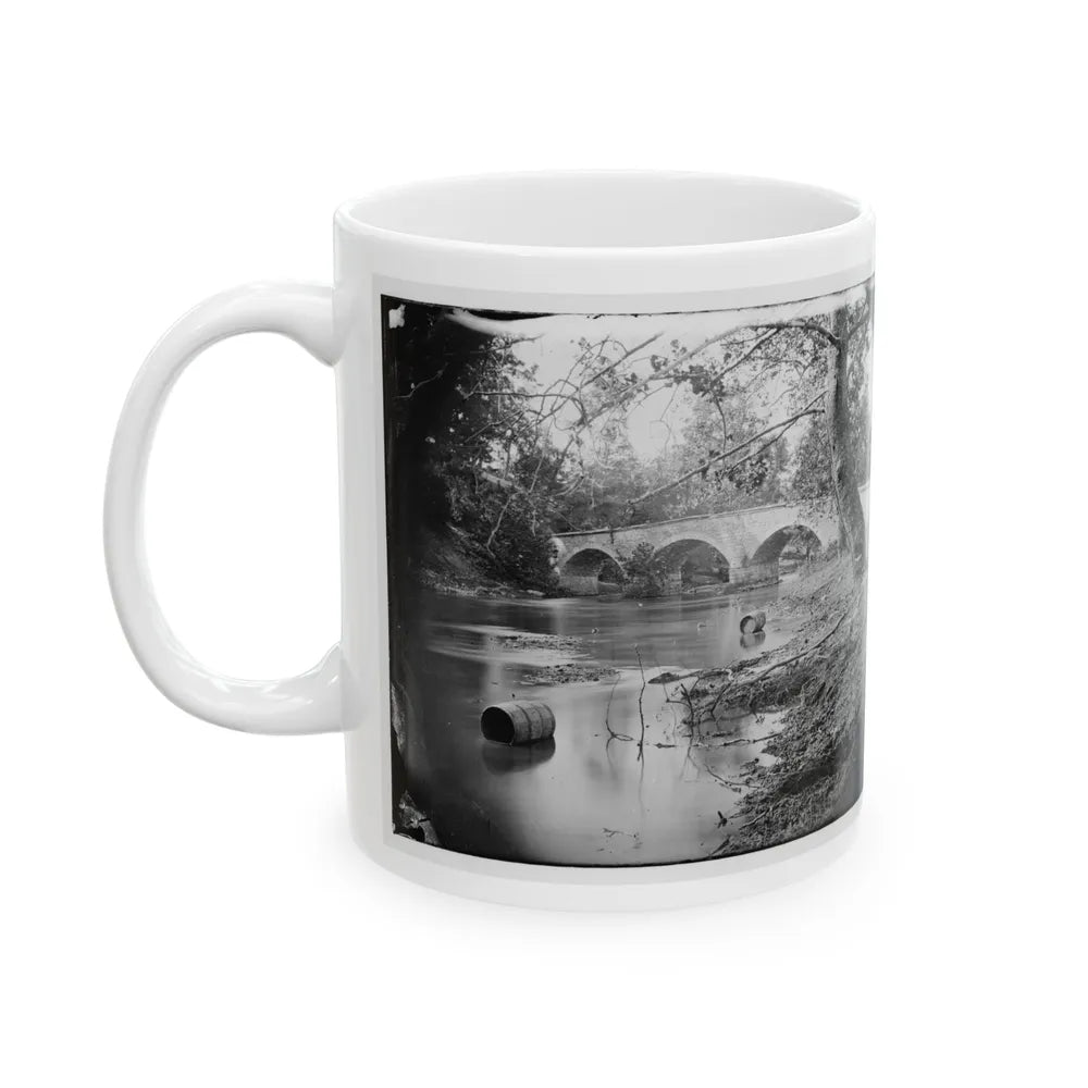 Antietam, Maryland. Burnside Bridge, Looking Up Stream (U.S. Civil War) White Coffee Mug-Go Mug Yourself