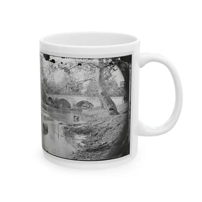 Antietam, Maryland. Burnside Bridge, Looking Up Stream (U.S. Civil War) White Coffee Mug-Go Mug Yourself