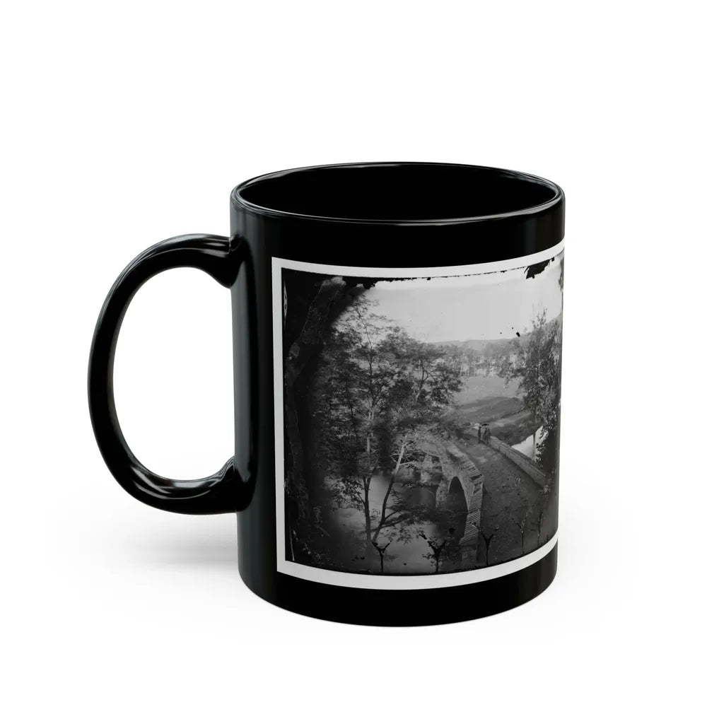 Antietam, Maryland. Burnside Bridge. Photographed From A Tree (U.S. Civil War) Black Coffee Mug-Go Mug Yourself