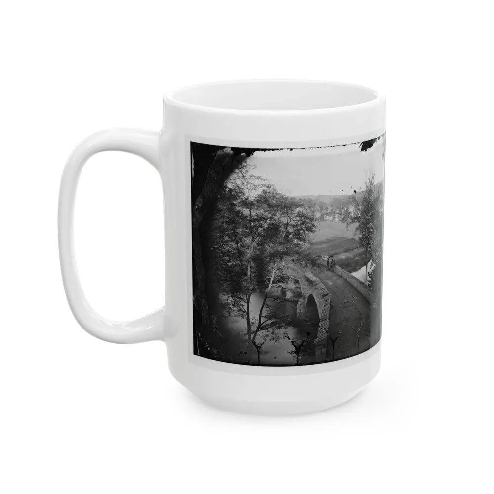 Antietam, Maryland. Burnside Bridge. Photographed From A Tree (U.S. Civil War) White Coffee Mug-Go Mug Yourself