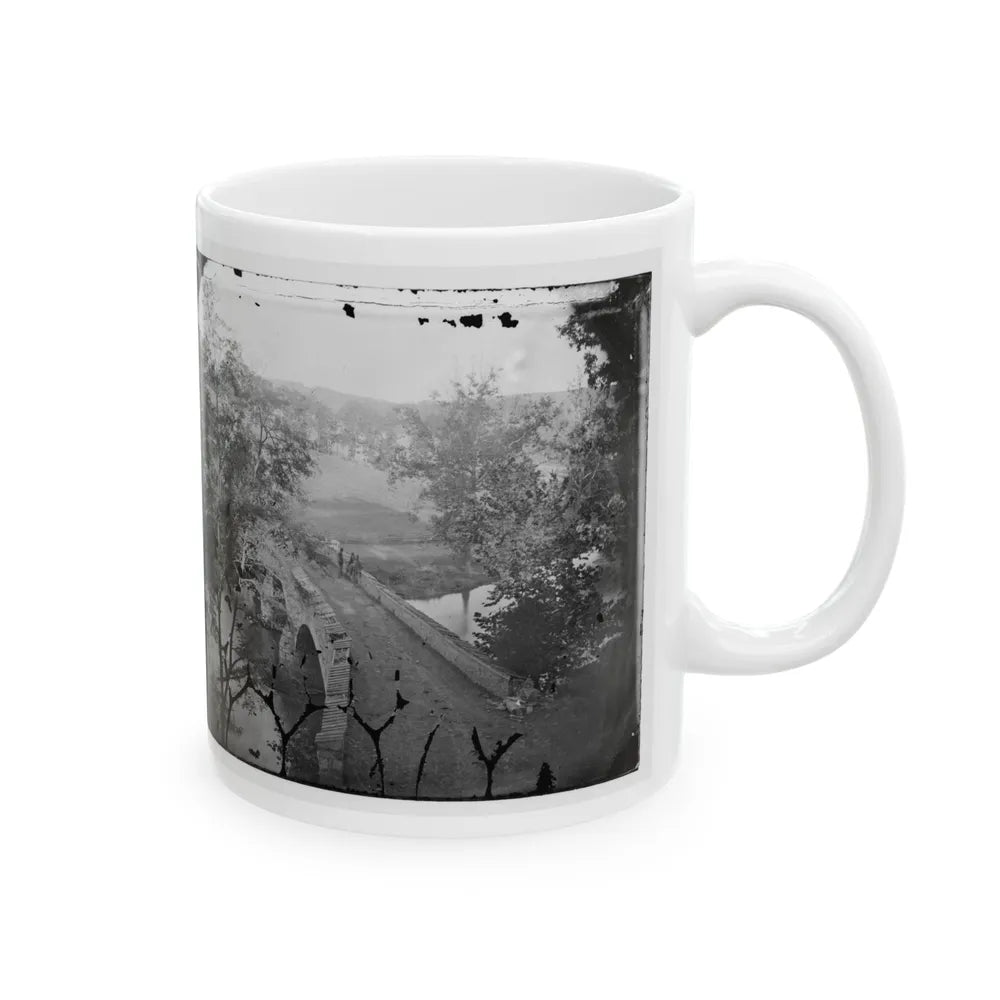 Antietam, Maryland. Burnside Bridge. Photographed From A Tree (U.S. Civil War) White Coffee Mug-Go Mug Yourself